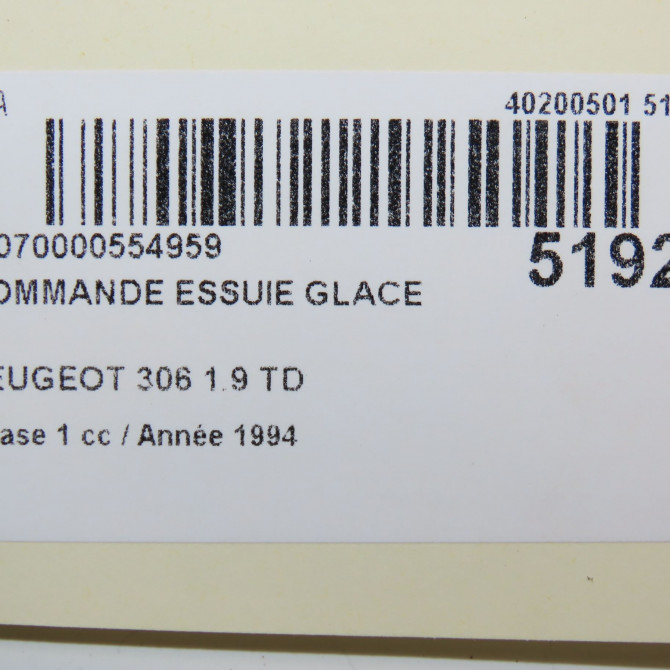 Commande essuie glace occasion PEUGEOT 306 Phase 1 09-1994->03-1997 1.9 TD 623984 5
