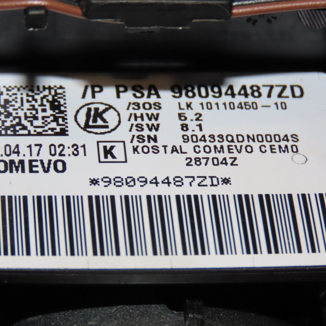 Bloc commodos occasion PEUGEOT 3008 II Phase 1 04-1995->04-1999 1.2i 130ch 98312545ZD 6