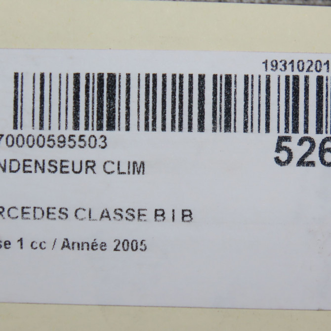 Condenseur clim occasion MERCEDES CLASSE B I Phase 1 06-2005->04-2008 B 180 CDI 1695001254 6