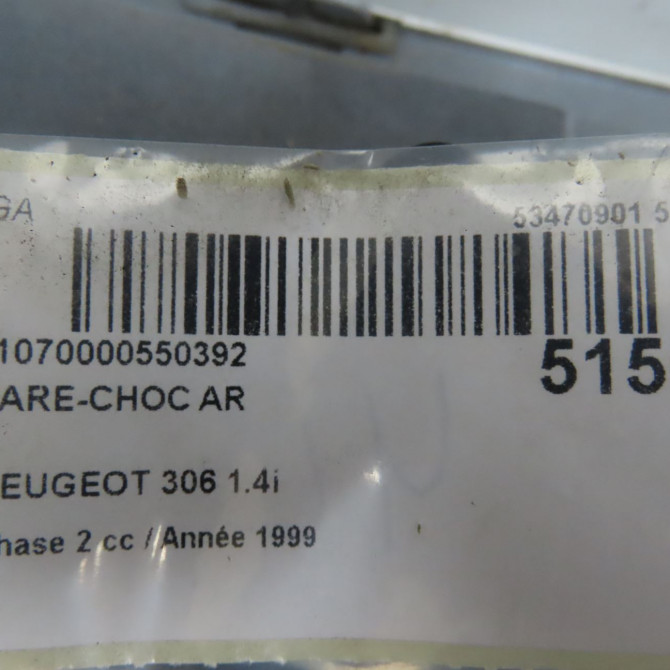 Pare-choc arrière occasion PEUGEOT 306 Phase 2 04-1997->03-2002 1.4i 7410S4 7