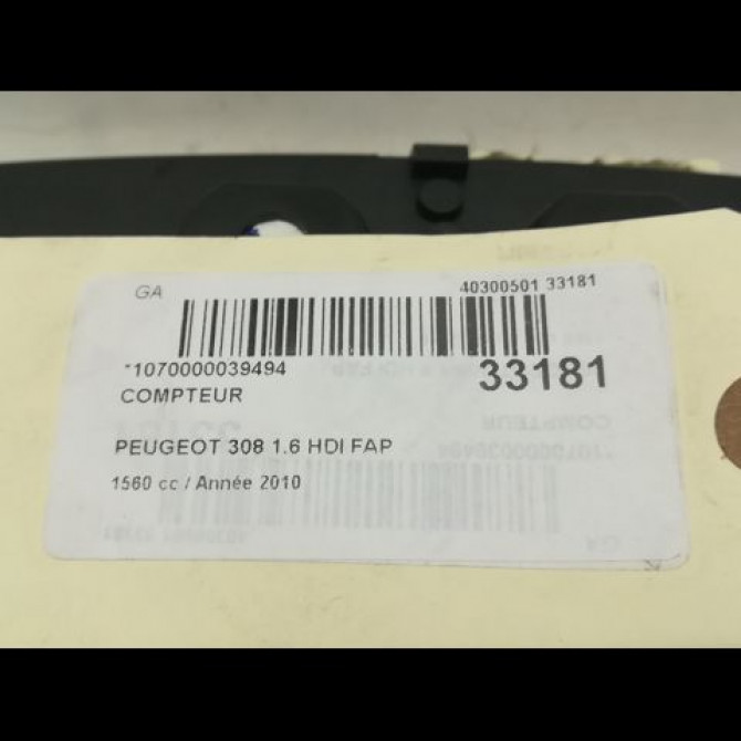 Compteur occasion PEUGEOT 308 I Phase 2 04-2011->12-2014 1.6 HDI 92ch 9806132480 4