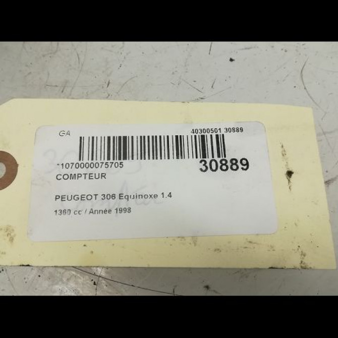 Compteur occasion PEUGEOT 306 Phase 1 09-1994->03-1997 1.4i 75ch 6104N5 6