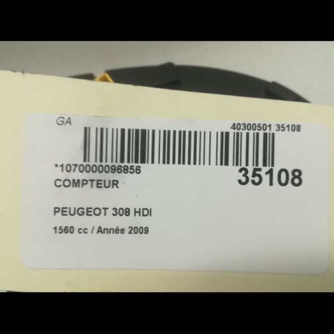 Compteur occasion PEUGEOT 308 I Phase 1 09-2007->03-2011 1.6 HDI 16v 90ch 9806132480 3