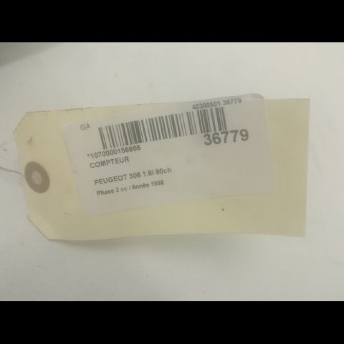 Compteur occasion PEUGEOT 306 Phase 2 04-1997->03-2002 1.6i 90ch 6104N5 3