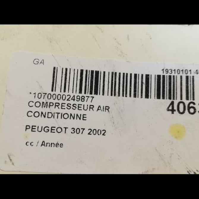 Compresseur air conditionne occasion PEUGEOT 307 6453JP 4