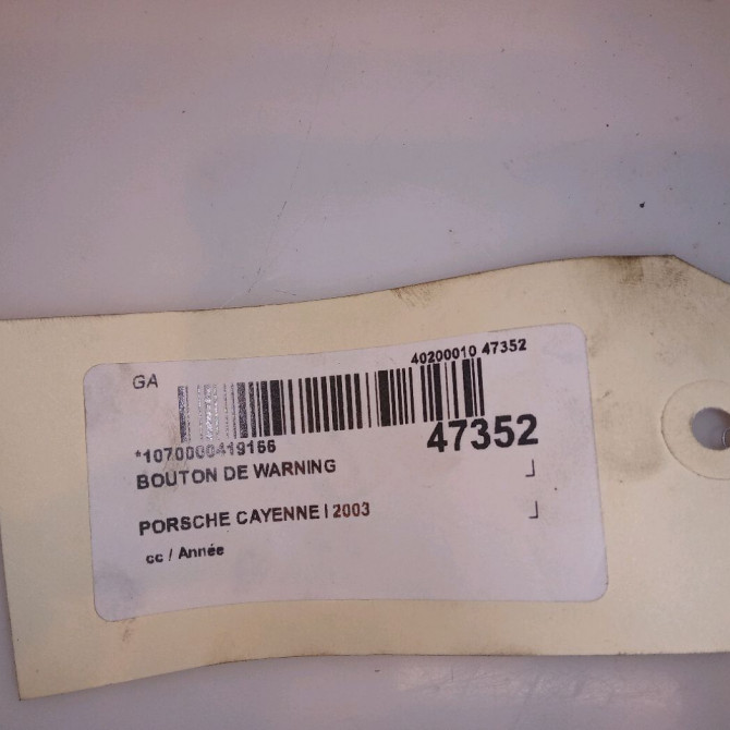 Bouton de warning occasion PORSCHE CAYENNE I 6552VQ 4