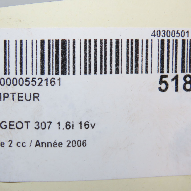 Compteur occasion PEUGEOT 307 Phase 2 06-2005->03-2008 1.6i 16v 6103L5 6