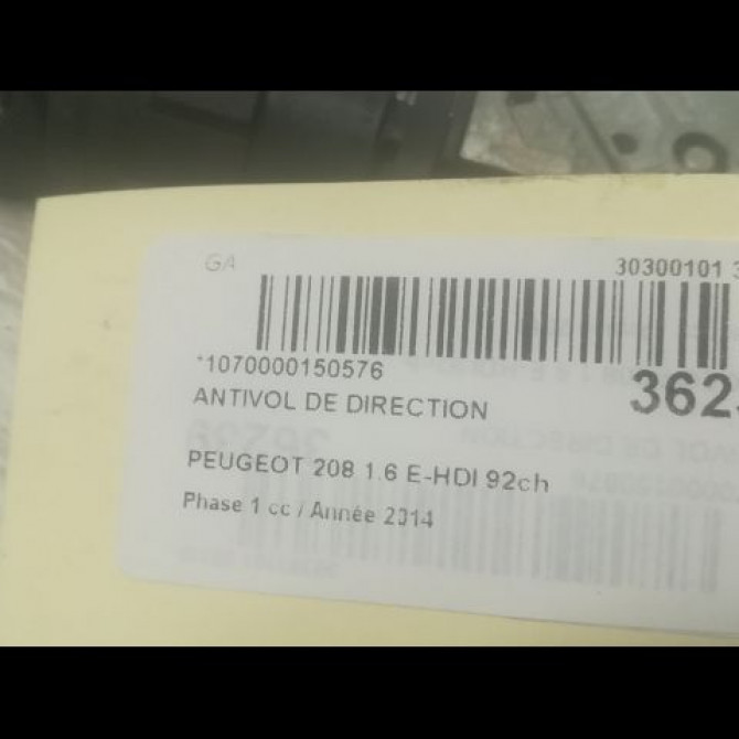 Antivol de direction occasion PEUGEOT 208 208 Phase 1 2012-03-01->2015-09-30 1.6 E-HDI 92ch 1608682880 3