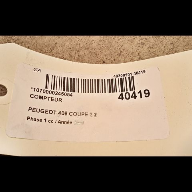 Compteur occasion PEUGEOT 406 COUPE Phase 1 05-1997->12-2004 2.2 HDI 133ch 6104YP 3