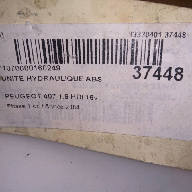 Unité hydraulique ABS occasion PEUGEOT 407 Phase 1 04-2004->07-2008 1.6 HDI 16v 4541X3 7