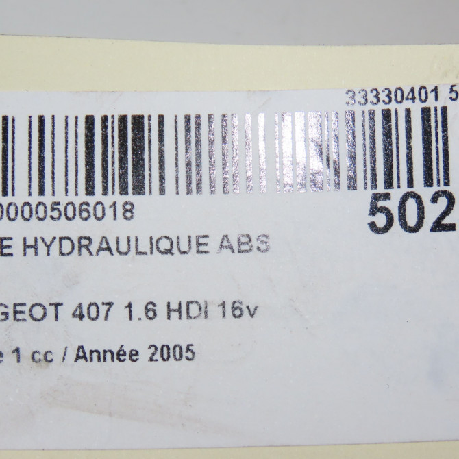 Unité hydraulique ABS occasion PEUGEOT 407 Phase 1 04-2004->07-2008 1.6 HDI 16v 1K0614517ASBEF 7