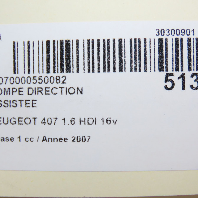 Pompe direction assistee occasion PEUGEOT 407 Phase 1 04-2004->07-2008 1.6 HDI 16v 4007GX 8