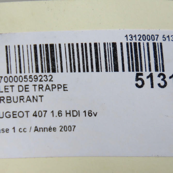 Volet de trappe carburant occasion PEUGEOT 407 Phase 1 04-2004->07-2008 1.6 HDI 16v 1517A6 4