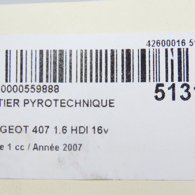 Boitier pyrotechnique occasion PEUGEOT 407 Phase 1 04-2004->07-2008 1.6 HDI 16v 6545HY 6