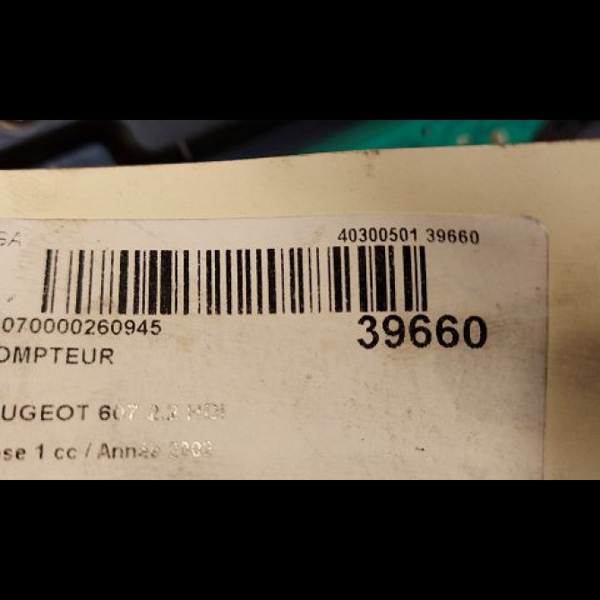 Compteur occasion PEUGEOT 607 Phase 1 11-1999->09-2004 2.2 HDI 6106C1 3