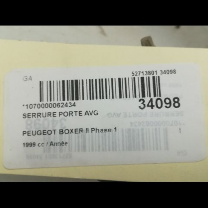 Serrure porte avg occasion PEUGEOT BOXER I Phase 1 07-1994->02-2002 913599 3