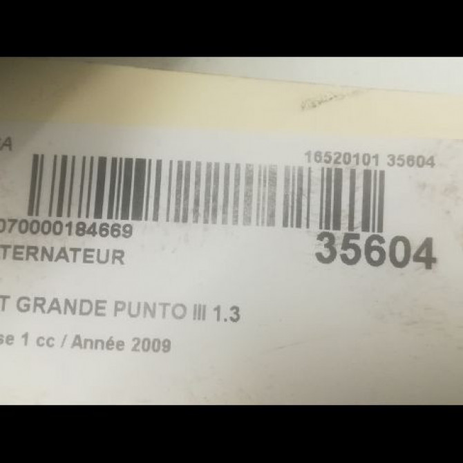 Alternateur occasion FIAT GRANDE PUNTO III Phase 1 09-2005->12-2013 1.3 D MULTIJET 16v 75ch 51784847 3