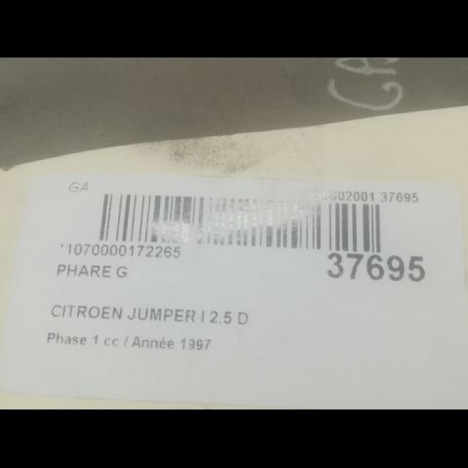 Phare gauche occasion CITROEN JUMPER I Phase 1 02-1994->02-2002 2.5 D 86ch 6204AF 3