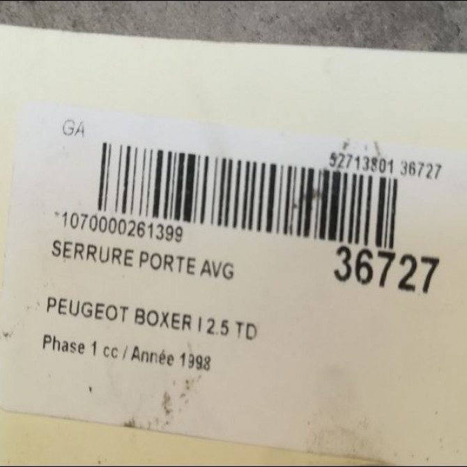 Serrure porte avg occasion PEUGEOT BOXER I Phase 1 07-1994->02-2002 2.5 TD 913599 3