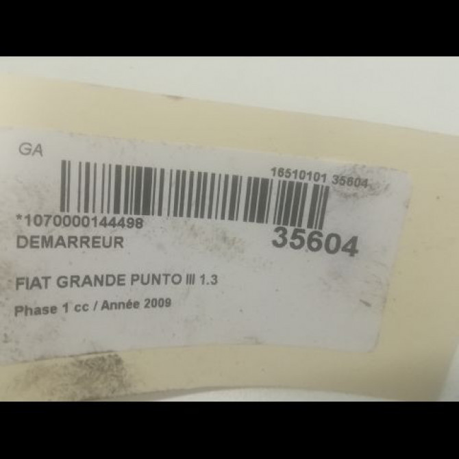 Démarreur occasion FIAT GRANDE PUNTO III Phase 1 09-2005->12-2013 1.3 D MULTIJET 16v 75ch 46823548 3