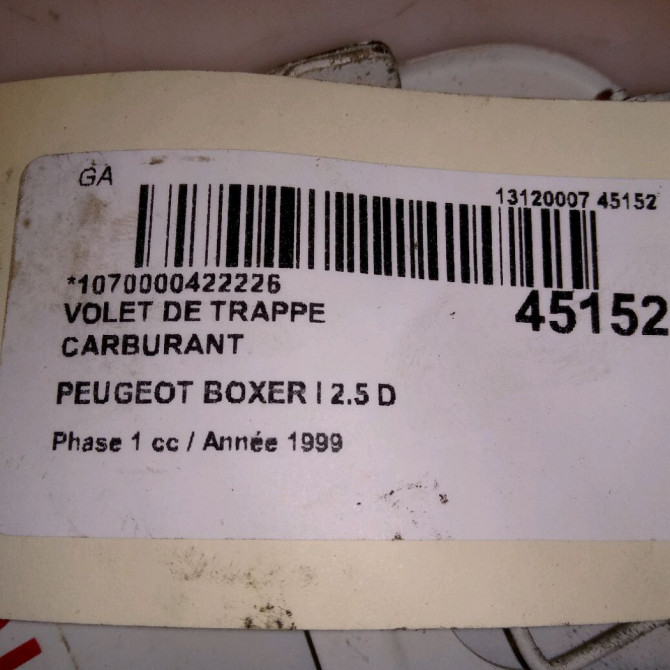 Volet de trappe carburant occasion PEUGEOT BOXER I Phase 1 07-1994->02-2002 2.5 D 151787 4