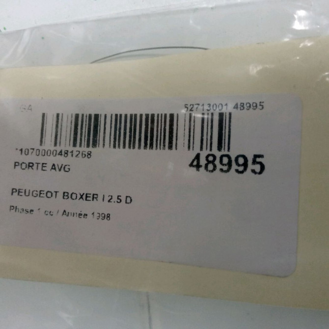 Porte avant gauche occasion PEUGEOT BOXER I Phase 1 07-1994->02-2002 2.5 D 9002Y3 2