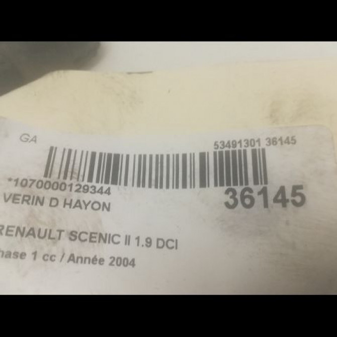 Verin droit hayon occasion RENAULT SCENIC II Phase 1 03-2004->09-2006 1.9 DCI 120ch 8200377789 2