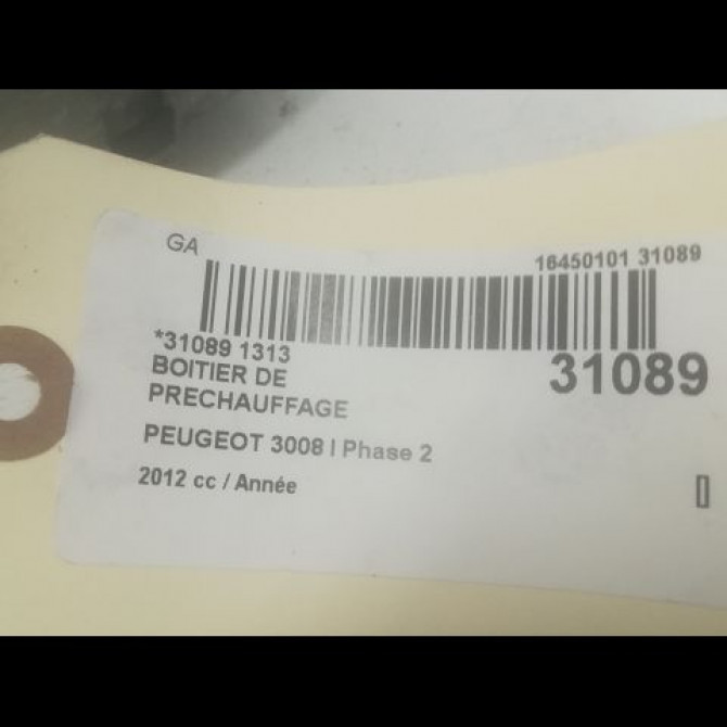 Boitier de préchauffage occasion PEUGEOT 3008 I Phase 2 11-2013->... 598144 3