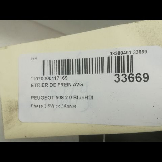Etrier de frein avant gauche occasion PEUGEOT 508 Phase 2 SW 06-2014->... 2.0 BlueHDI 180ch 4400W9 3