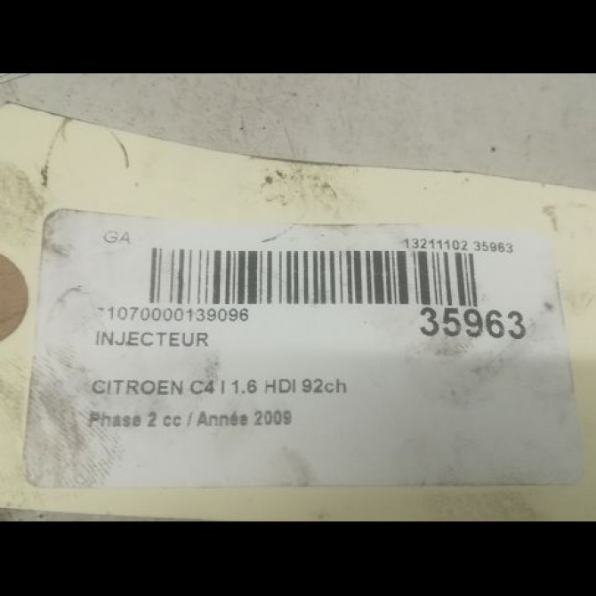 Injecteur occasion CITROEN C4 I Phase 2 07-2008->10-2010 1.6 HDI 92ch 3