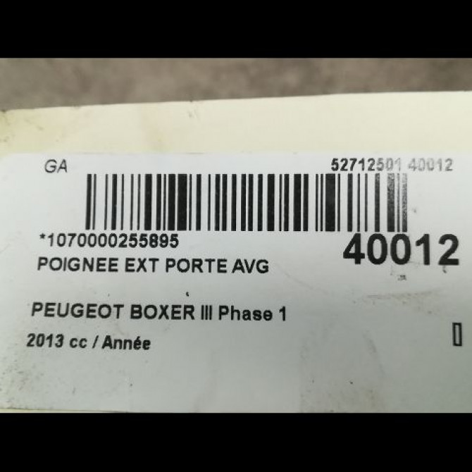 Poignee ext porte avg occasion PEUGEOT BOXER III Phase 1 06-2006->... 9101CY 3