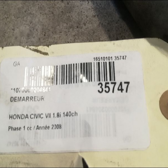 Démarreur occasion HONDA CIVIC VII Phase 1 01-2006->09-2008 1.8i 140ch 31200RNAA01 4