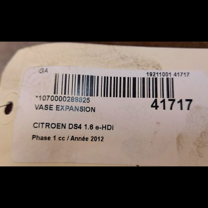 Vase expansion occasion CITROEN DS4 Phase 1 01-2011->03-2016 1.6 e-HDi 110ch 1323FA 3