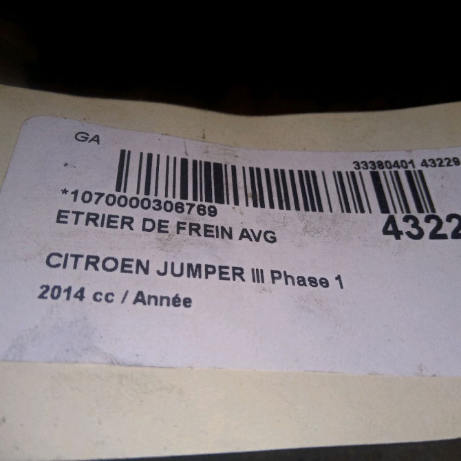 Etrier de frein avant gauche occasion CITROEN JUMPER III Phase 1 06-2006->... 4401J6 3