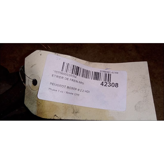 Etrier de frein arrière gauche occasion PEUGEOT BOXER III Phase 1 06-2006->... 2.2 HDI 100ch 1612437280 2