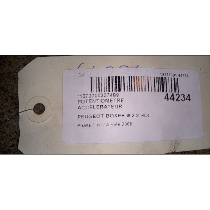 Potentiometre accelerateur occasion PEUGEOT BOXER III Phase 1 06-2006->... 2.2 HDI 100ch 3