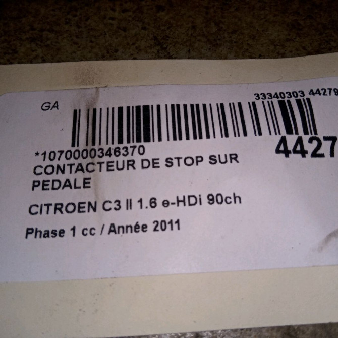 occasion CITROEN C3 II Phase 1 11-2009->02-2013 1.6 e-HDi 90ch 9818232480 3