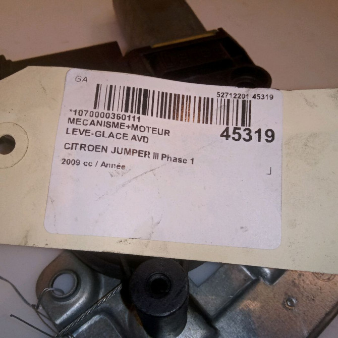 Mecanisme + moteur lève-glace avant droit occasion CITROEN JUMPER III Phase 1 06-2006->... 1607707180 4
