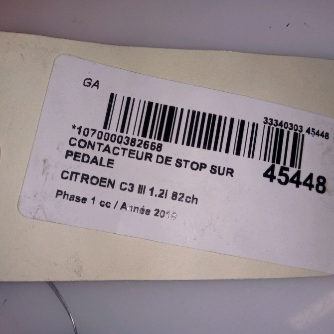 occasion CITROEN C3 III Phase 1 10-2016->... 1.2i 82ch 9818232480 3