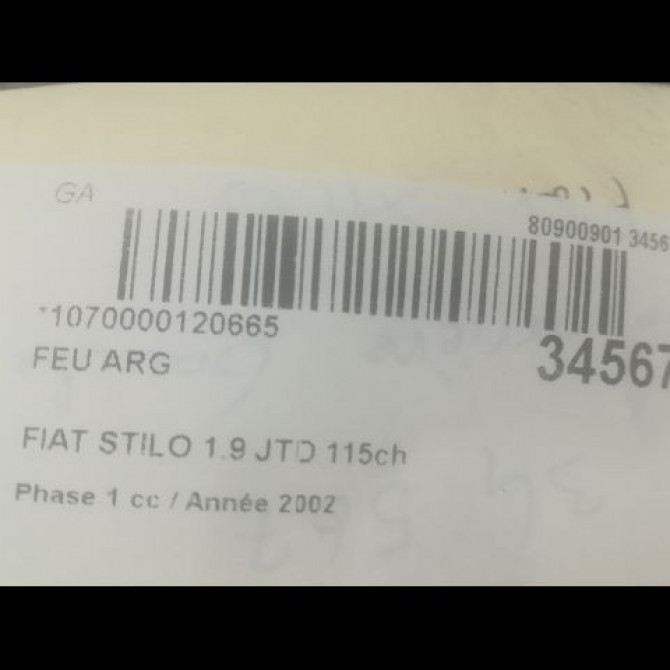 Feu arrière gauche occasion FIAT STILO Phase 1 10-2001->09-2007 1.9 JTD 115ch 46758988 3