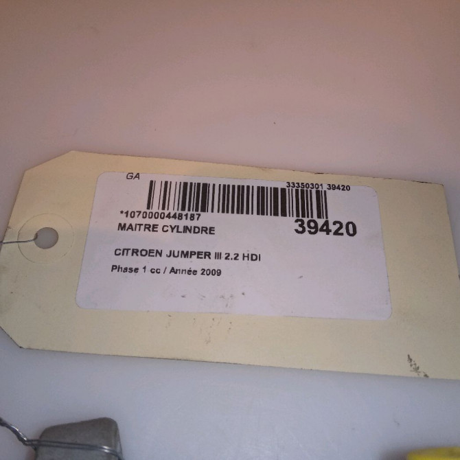 Maitre cylindre occasion CITROEN JUMPER III Phase 1 06-2006->... 2.2 HDi 100ch 4601T8 5