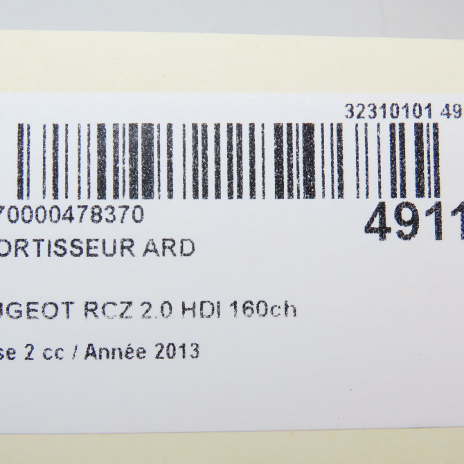 Amortisseur arrière droit occasion PEUGEOT RCZ Phase 2 09-2012->... 2.0 HDI 160ch 5206YV 6