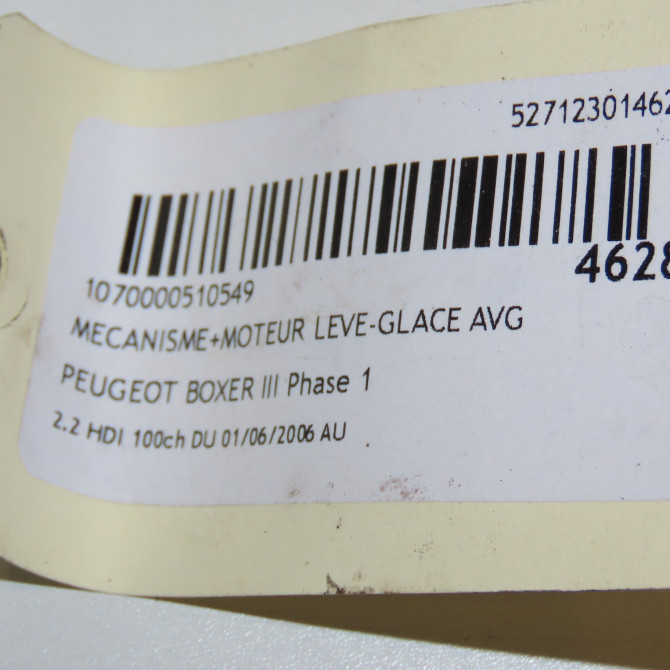 Mecanisme+moteur leve-glace avg occasion PEUGEOT BOXER III Phase 1 06-2006->... 2.2 HDI 100ch 1607706980 5