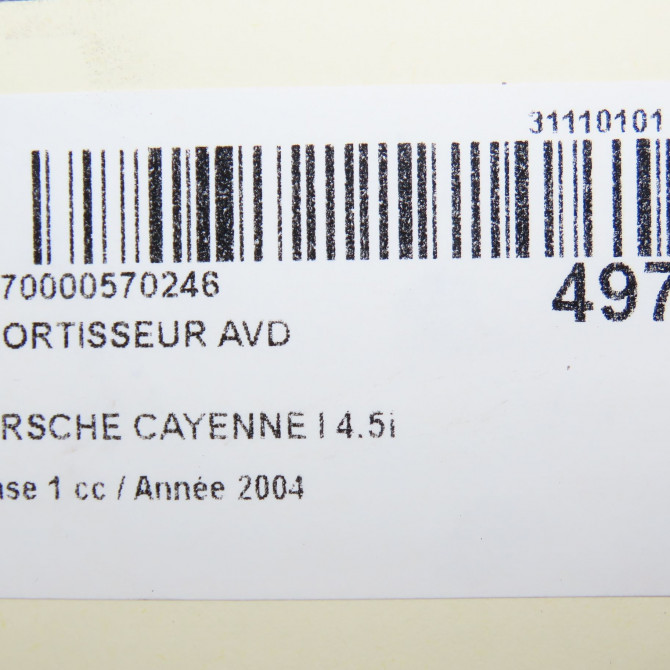 Amortisseur avant droit occasion PORSCHE CAYENNE I Phase 1 11-2003->12-2006 4.5i 450ch 95534304411 8