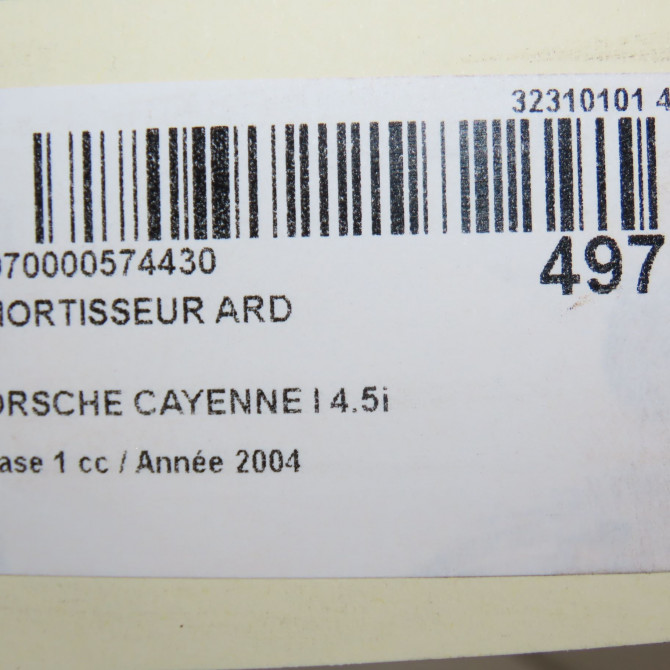 Amortisseur arrière droit occasion PORSCHE CAYENNE I Phase 1 11-2003->12-2006 4.5i 450ch 7