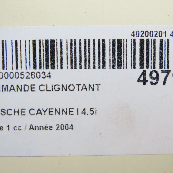 Commande clignotant occasion PORSCHE CAYENNE I Phase 1 11-2003->12-2006 4.5i 450ch 955613235036N3 6