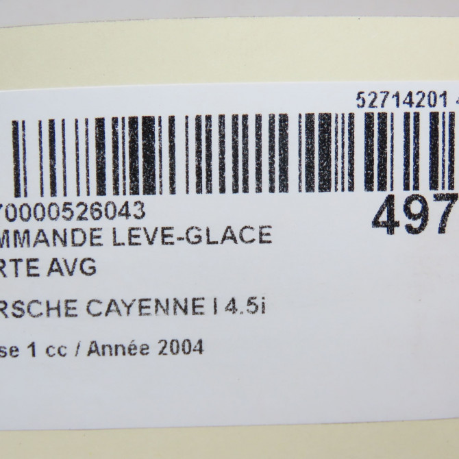 Commande lève-glace porte avant gauche occasion PORSCHE CAYENNE I Phase 1 11-2003->12-2006 4.5i 450ch 95561315602 6