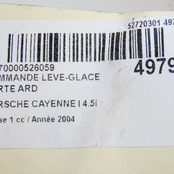 Commande leve-glace porte arrière droite occasion PORSCHE CAYENNE I Phase 1 11-2003->12-2006 4.5i 450ch 955613162026N3 7