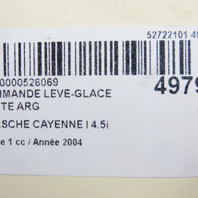 Commande leve-glace porte arrière gauche occasion PORSCHE CAYENNE I Phase 1 11-2003->12-2006 4.5i 450ch 955613162026N3 7