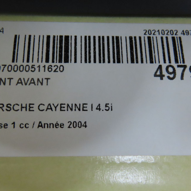 Pont avant occasion PORSCHE CAYENNE I Phase 1 11-2003->12-2006 4.5i 450ch 95534901002 6